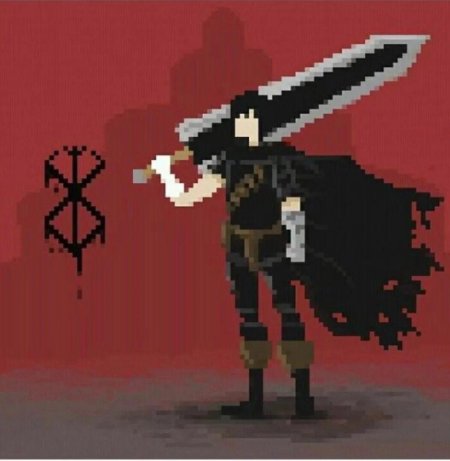 Гатс Берсерк пиксель арт