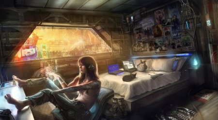 Арт комната Cyberpunk 2077