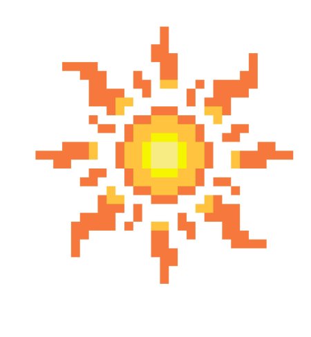Солнце пиксель арт