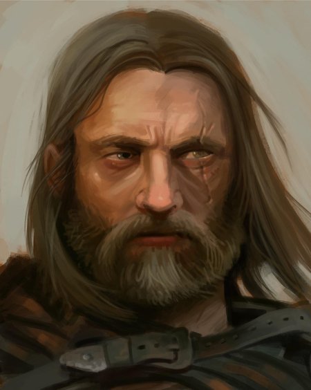 Средневековый воин с бородой