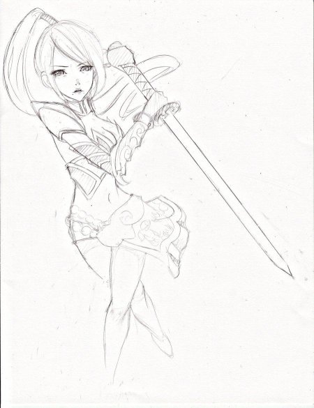 Аниме воины для срисовки