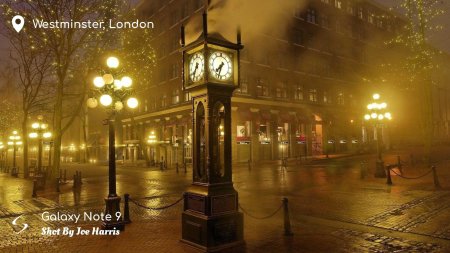 Вечерняя улица с фонарями