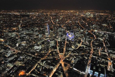 Город ночью сверху