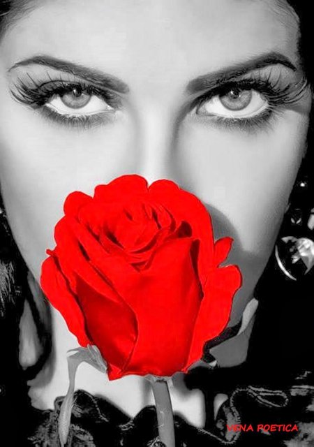 Девушка с красными розами