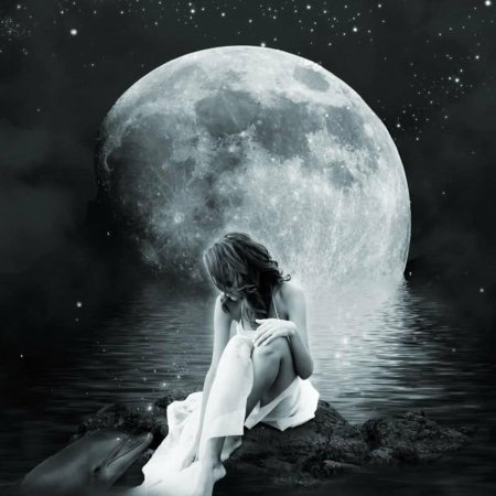 Ночь Луна девушка