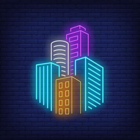 Здания неон