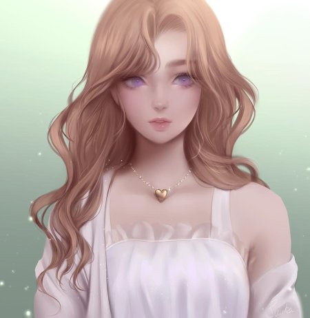 Девушка с каштановыми волосами арт