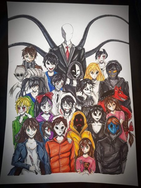 Персонажи крипипасты вместе