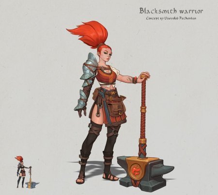 Девушка кузнец фэнтези