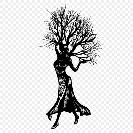 Девушка дерево рисунок