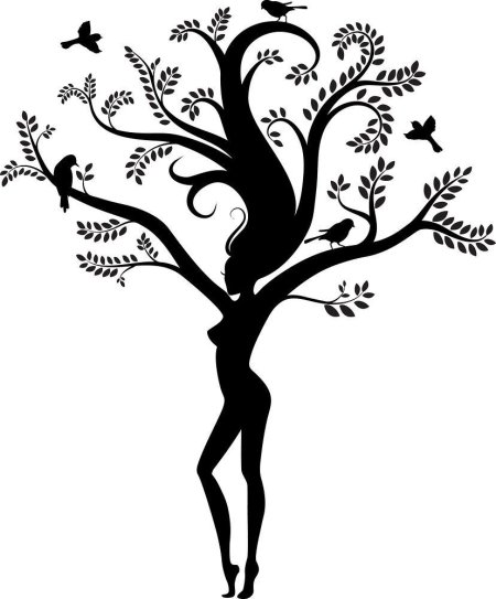 Дерево с женским силуэтом